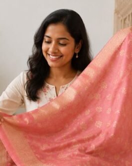 Linen Embroidery Saree