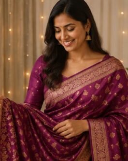 Linen Embroidery Saree